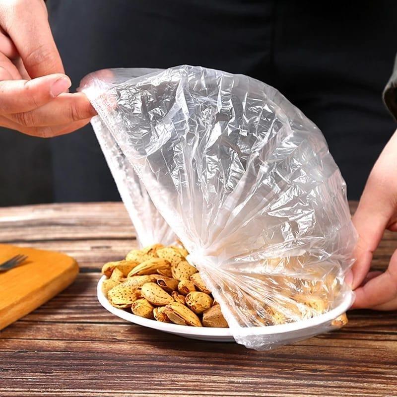 Food Covering Bag-Elastic Stretch Adjustable Bowl Lids Universa Plastic Bags Food Cover( 100 Pcs) -  Store_name 