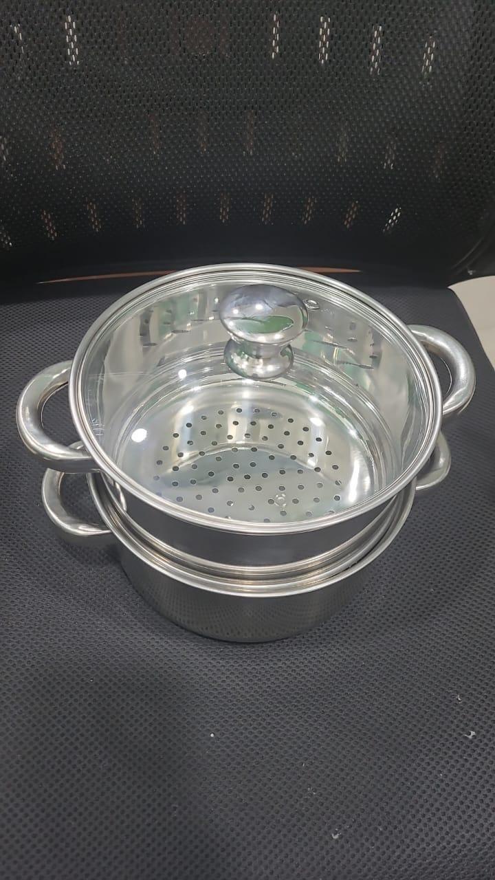 Stainless Steel 2 Tier Steamer Set with Lid -  Store_name 