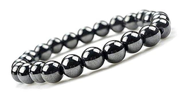 Natural Round Beads Magnetic Hematite Crystal Stone 8mm Bracelet (Pack of 2) -  Store_name 