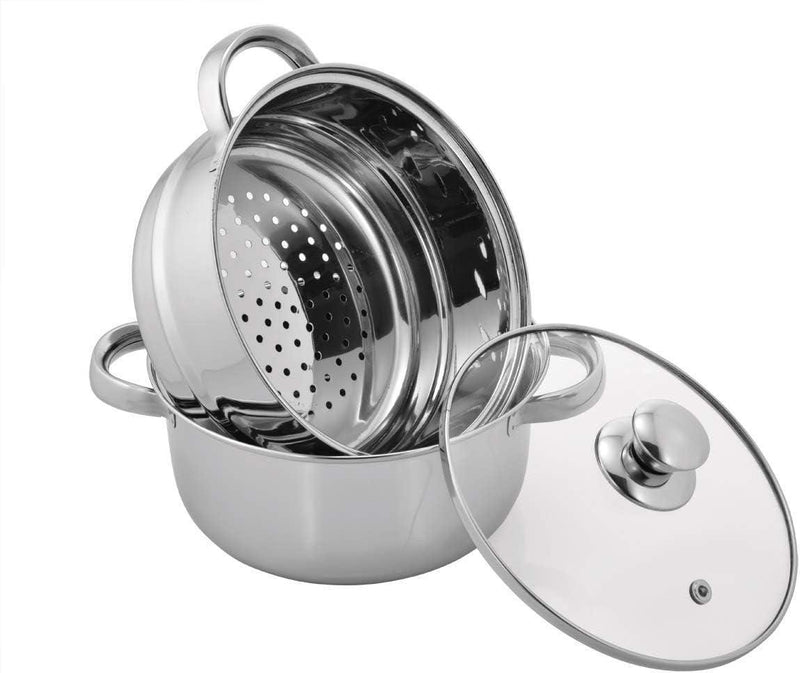 Stainless Steel 2 Tier Steamer Set with Lid -  Store_name 