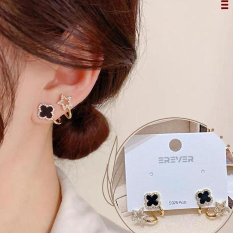 AVR JEWELS Korean Fashion Vibrato live four leaf Clover Earrings -  Store_name 