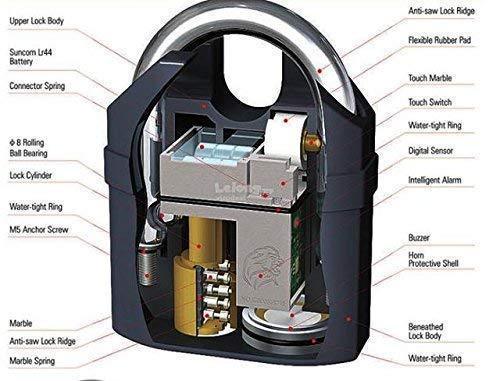 Motion Sensor Security Padlock Siren Alarm Lock -  Store_name 