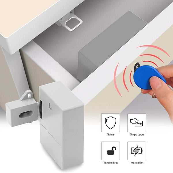 Electronic Cabinet Lock, DIY Invisible RFID Hidden Cabinet Door Lock -  Store_name 