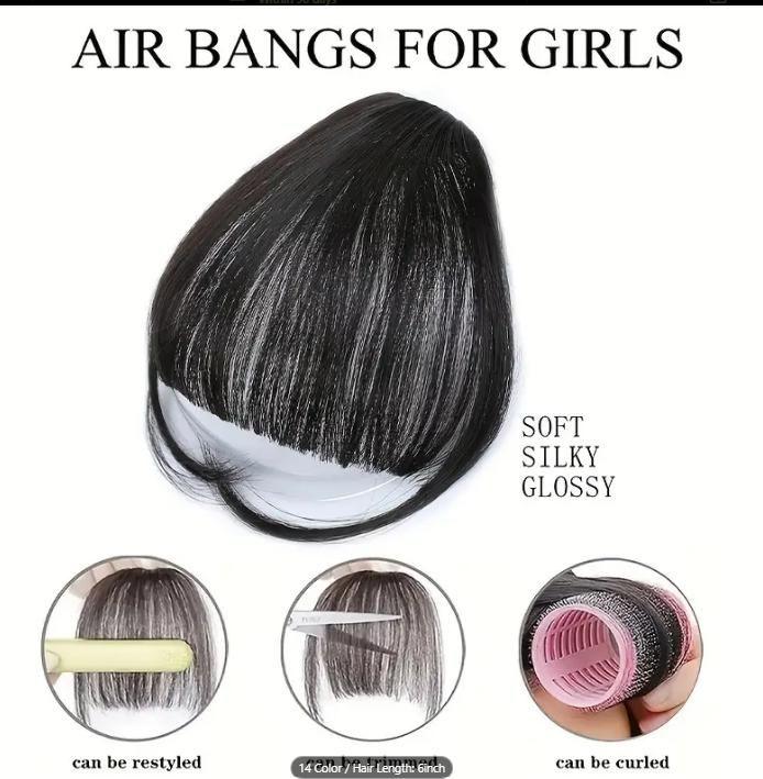 Natural-Looking Black Clip In Bangs -  Store_name 