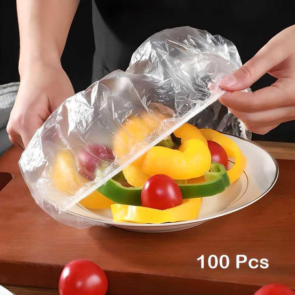 Food Covering Bag-Elastic Stretch Adjustable Bowl Lids Universa Plastic Bags Food Cover( 100 Pcs) -  Store_name 