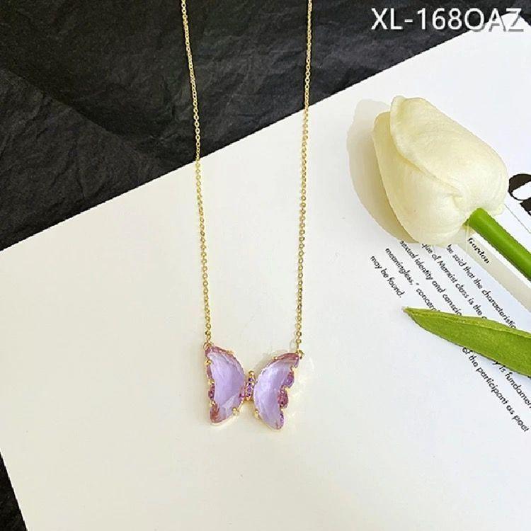 AVR JEWELS Gold-plated Stylish Butterfly Necklace For Women and Girls -  Store_name 