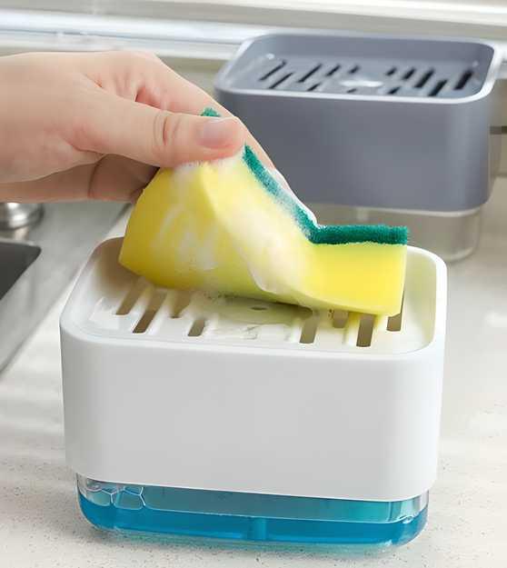 Liquid Soap Dispenser with Sponge Holder for Kitchen Sink -  Store_name 