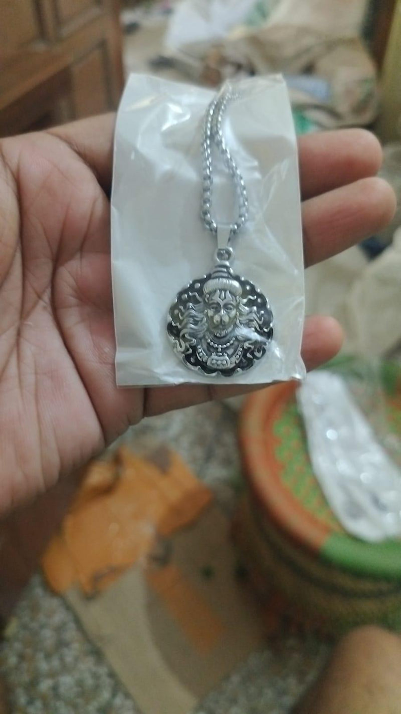 Hanuman Ji Pendant Oxodaised Silver Chain -  Store_name 