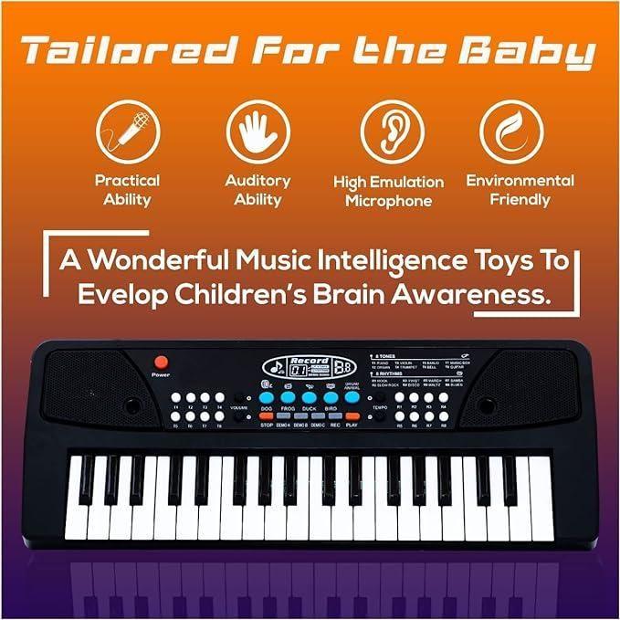 37 Keys Piano Keyboard Toy with Microphone, USB Power Cable & Sound Recording Function Analog Portable Keyboard -  Store_name 