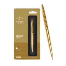 Parker Classic Stainless Steel Gold Trim Ball Pen| Ink Color - Blue