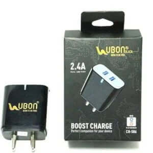 Ubon CH - 586 Multiport Mobile Charger with Detachable Cable  (Black, Cable Included)