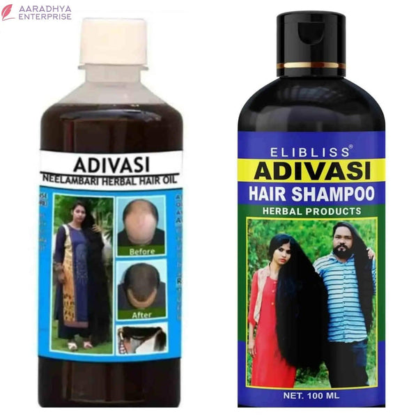 Adivasi Herbal Shampoo and Adivasi Neelambari Herbal Hair Oil Pack of 2 -  Store_name 