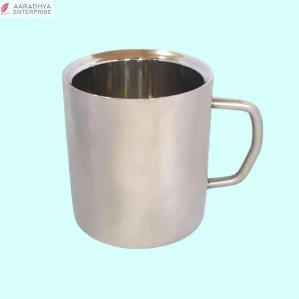 Big Coffee Mug Double Wall Insulated Stainless Steel Durable Tea Cups 150ML Hot Steel Glass for Milk Tea Coffee Silver Shining Mirror Finish Home Office Travel -  Store_name 