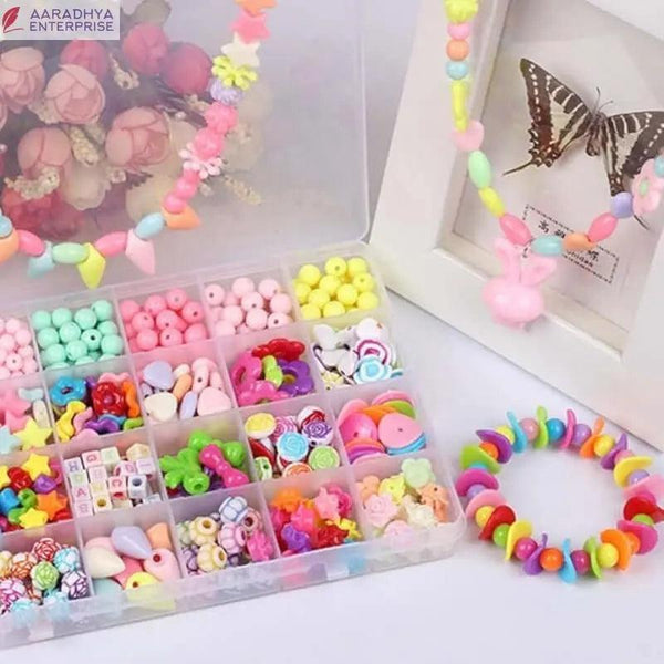 Children's Jewelry Making Kit - DIY Bracelets, Necklace, Hairband, and Rings Craft Kits - Plastic Beads for Kids Crafts - Birthday Gift -  Store_name 