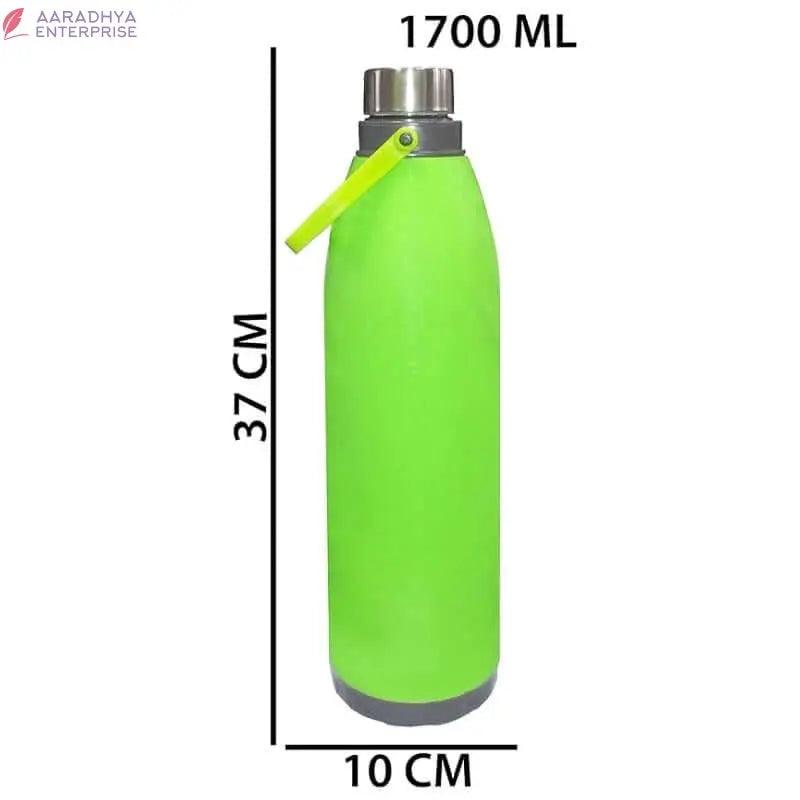 Cool N Cool 1700ML Double Walled Insulated Water Bottle with Handle Unbreakable Design 1.7 Liter 100% Food Grade BPA Free for Travel Office Sports Picnic School Etc (Green) -  Store_name 