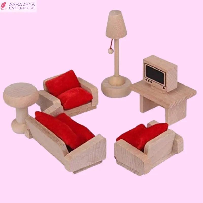 Dollhouse furniture set wooden toy -  Store_name 