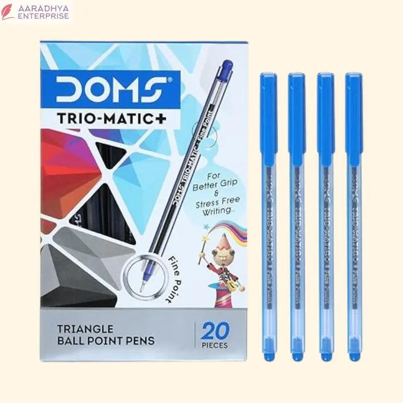 Doms Trio-Matic + Ball Point Pens (Blue,Pack of 20 x 3 Set) best ball Pen ever -  Store_name 