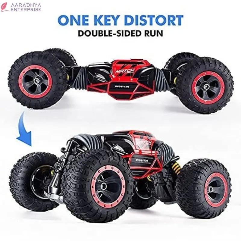 Double Sided Stunt Racing Moka 4-Wheel Drive Off Road Rock Crawler Remote Control RC Car with 2.4 GHz for Kids, Boys &amp; Adults -  Store_name 