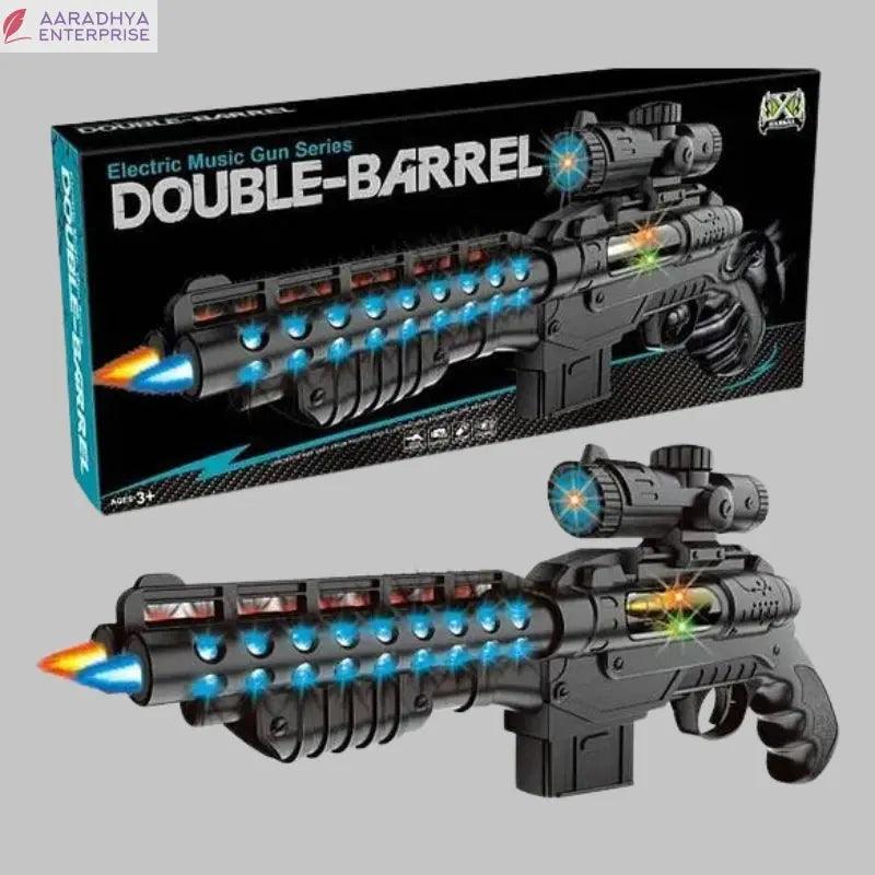 Double barrel Light and Sound Army Style Machine Gun with Vibration - Multicolour -  Store_name 