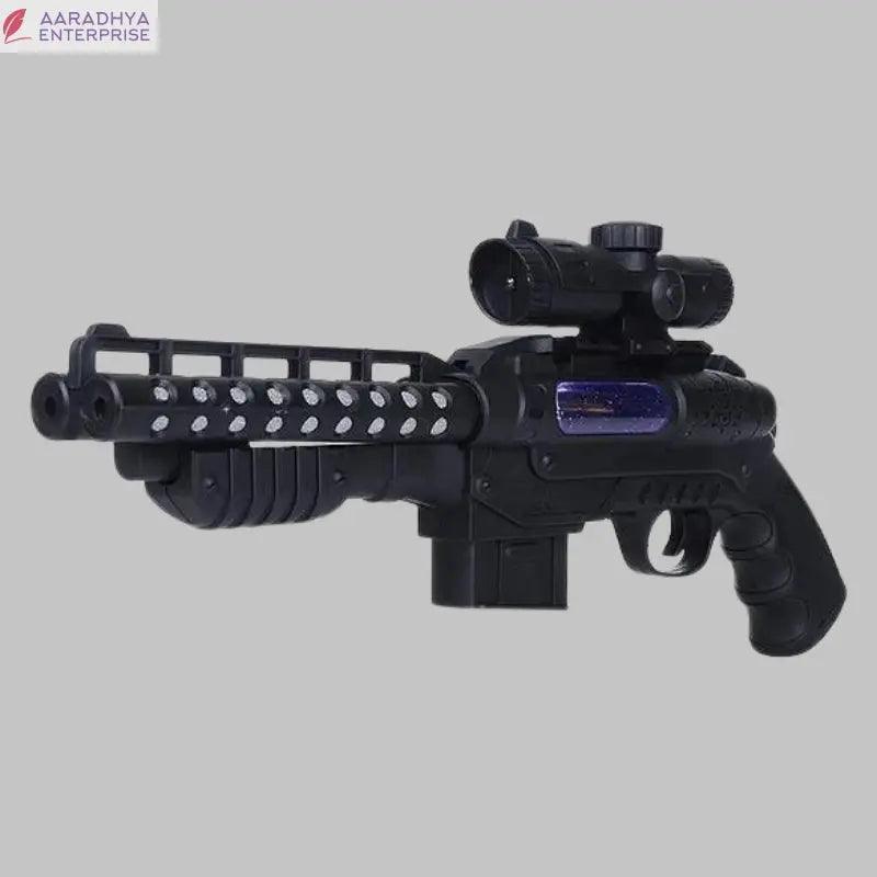 Double barrel Light and Sound Army Style Machine Gun with Vibration - Multicolour -  Store_name 