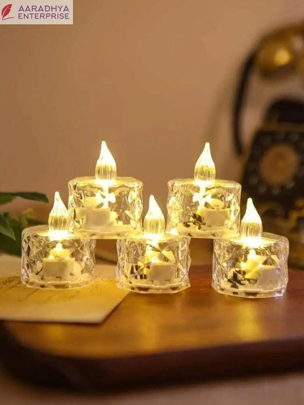 Flameless and Smokeless Decorative Crystal Candles (4 Pieces) -  Store_name 