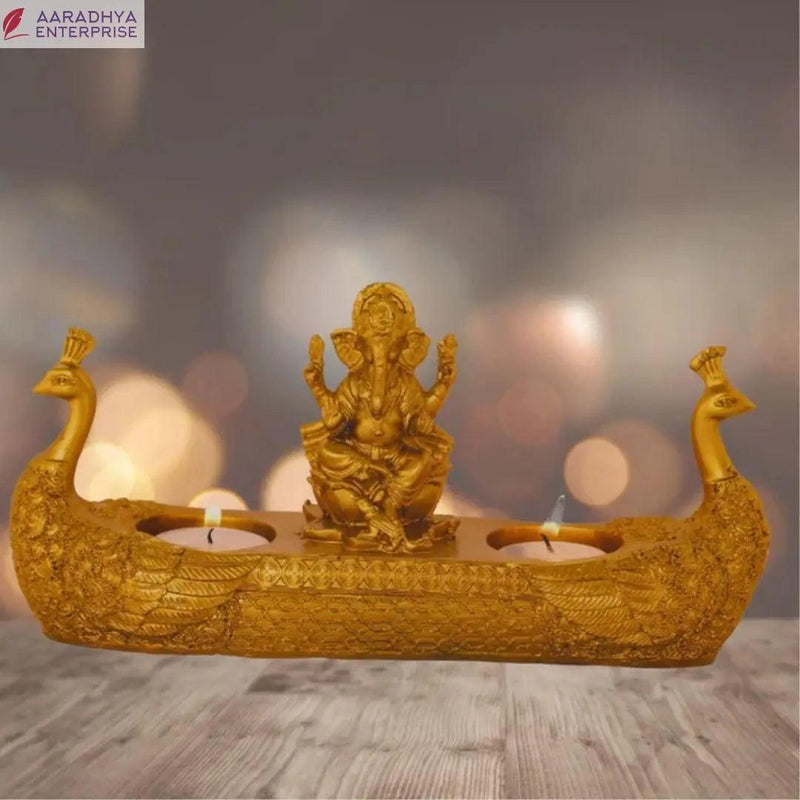 Golden Ganesha Deepak For Pooja Room & Home Decor -  Store_name 