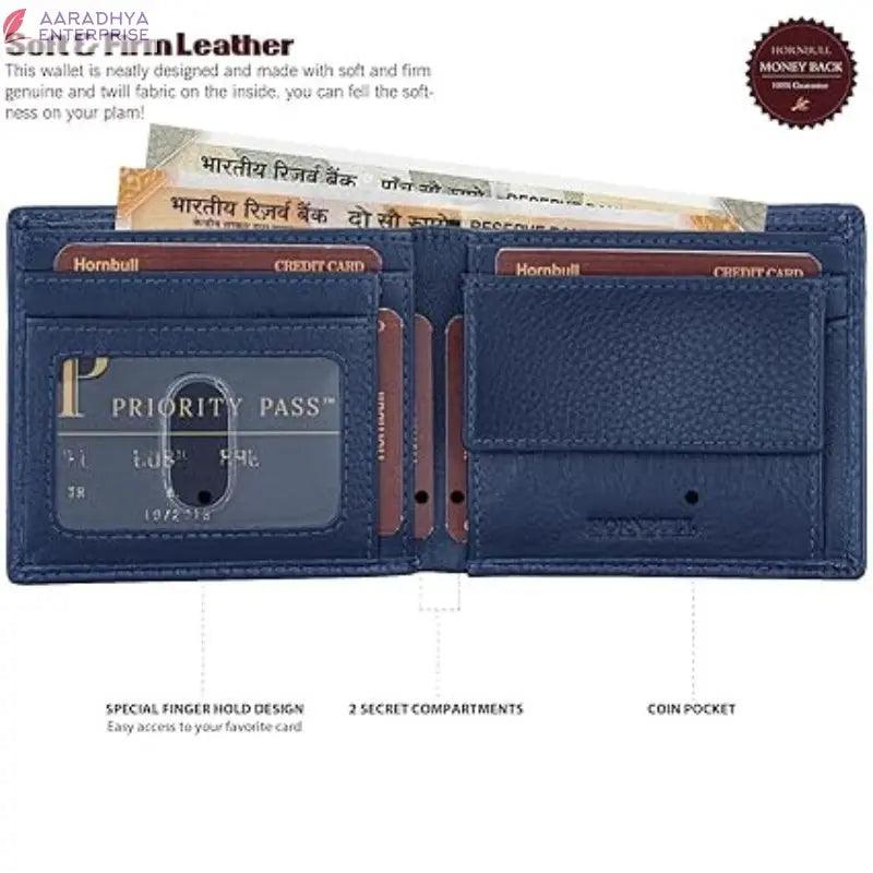 HORNBULL Maddison Mens Navy Genuine Leather Wallet | Elegant and Stylist Wallet with RFID Blocking | Gift Wallets for Men -  Store_name 