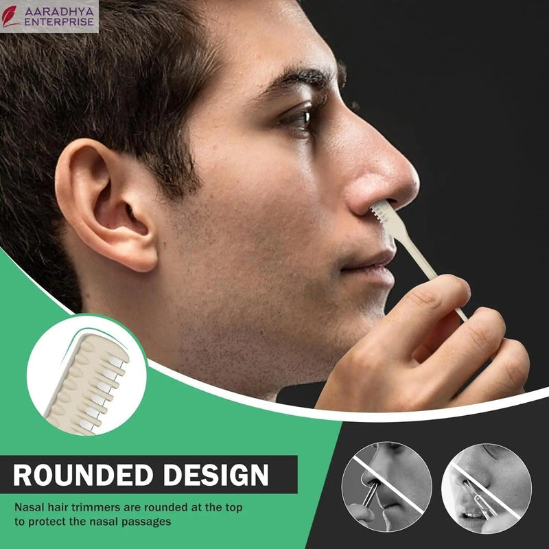 Handheld Manual Nose Hair Trimmer | 360-degree Rotating Double Head Ear Cleaner and Nose Hair Remover Cutter  (Set of 2 ) -  Store_name 