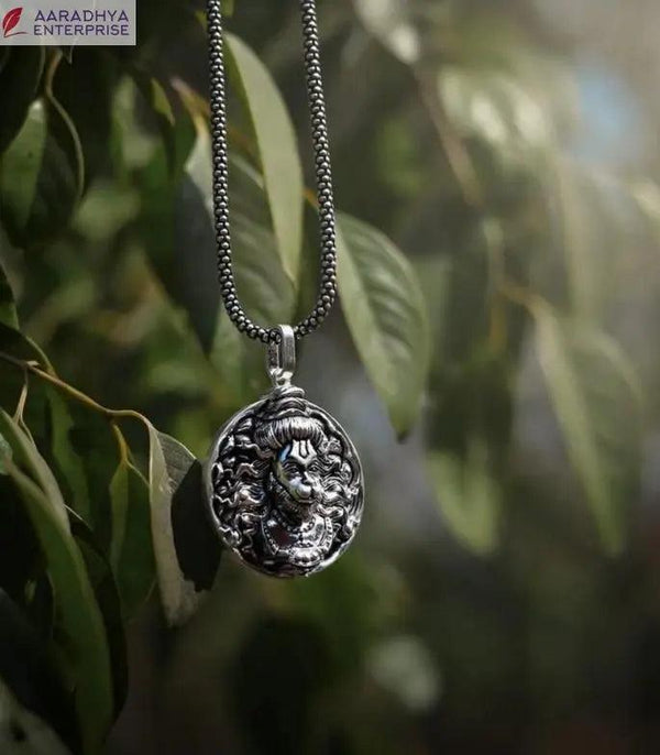 Hanuman Ji Pendant Oxodaised Silver Chain -  Store_name 