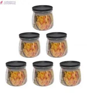 Matuki Unbreakable Jar Kitchen Plastic Container BPA Free Stackable Air Tight Dabba Space Saver Snacks Nuts DryFruits Mithai Dal Cereals Pulses Spices 900ML of 6 Pcs Set (Black) -  Store_name 