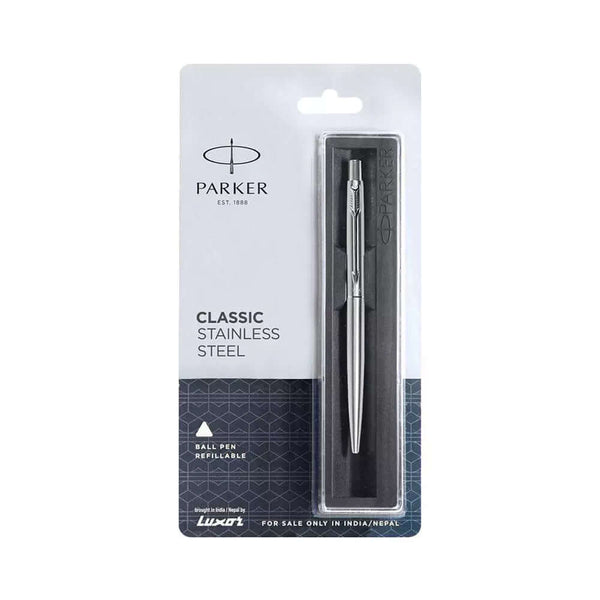 Parker Ballpoint Pen - CLASSIC Stainless Steel Chrome Trim ball pen