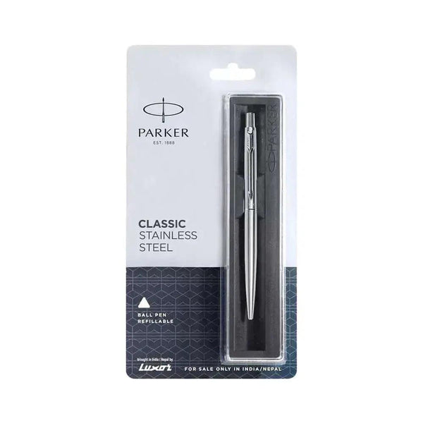 Parker Ballpoint Pen - CLASSIC Stainless Steel Chrome Trim ball pen -  Store_name 