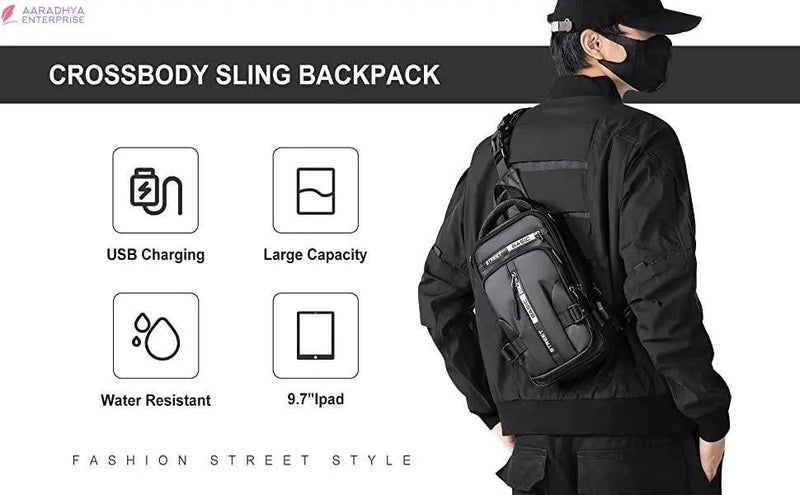 Sling Bag with USB Charging Port -  Store_name 