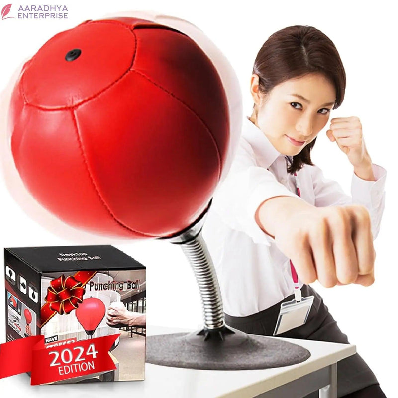 Standing Desktop Punching Bag Stress Buster Relief with Stand Boxing Punch Ball with Suction Cup to Reflex Strain and Tension -  Store_name 