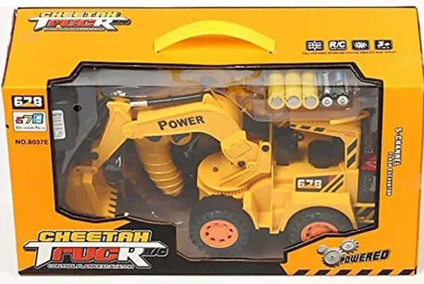 JCB Cheetah Remote Control LED Flash Lights Plastic Truck Kids Toys Set Birthday Gift Boys & Girls Construction Toy Car Full Functional Excavator Crawler (Yellow) (Cheeta JCB)